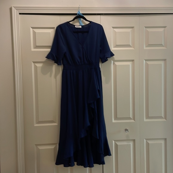 Ladies Ruffle Hi-Low Maxi Dress. SZ L - Picture 6 of 11